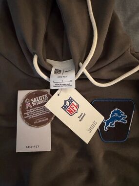 Nike Olive Green Hoodie with American Flag and NFL Patch